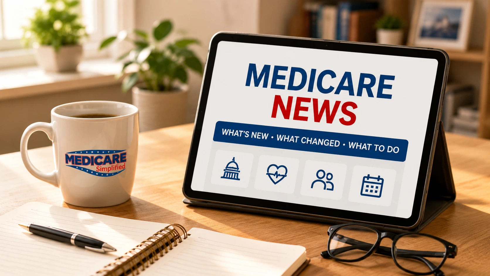 Tablet showing Medicare News — what’s new, what changed, what to do